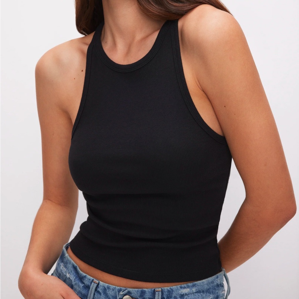 Black Good American cropped tank